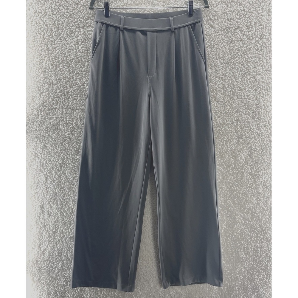 Halara Womens Pants Gray Size Medium High Rise Wide Leg Polyester Blend